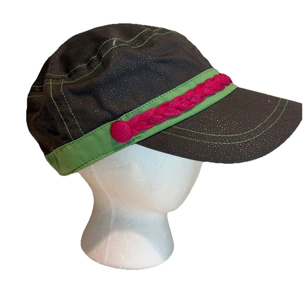 Y2K Mix & Co  Women's Cadet Cap Painter's Hat Sparkle Braided Trim One Size NWT